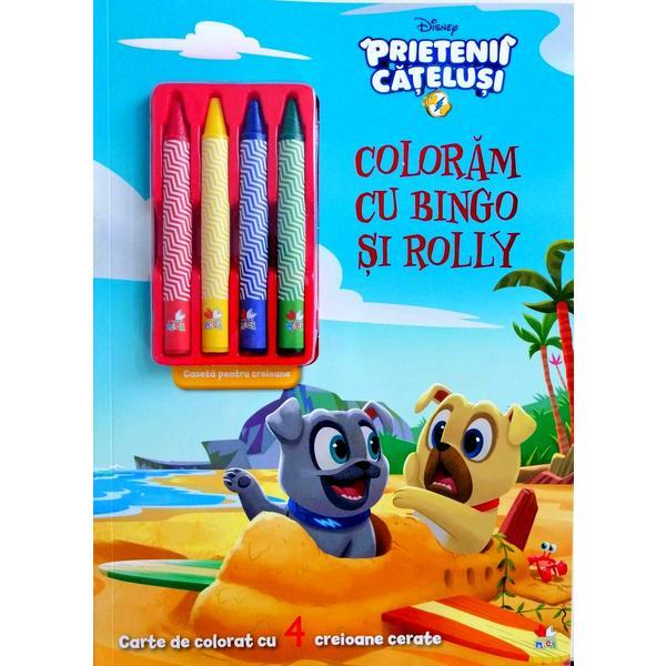 Carte Disney: Prietenii catelusi. Coloram cu Bingo si Rolly