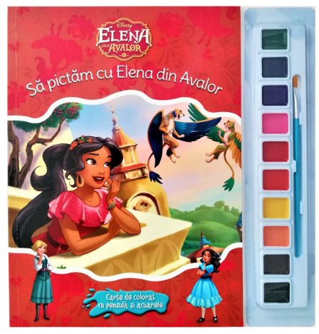 Carte Disney. Elena din Avalor. Să pictăm cu Elena din Avalor. Carte de colorat cu pensulă și acuarele editura Litera
