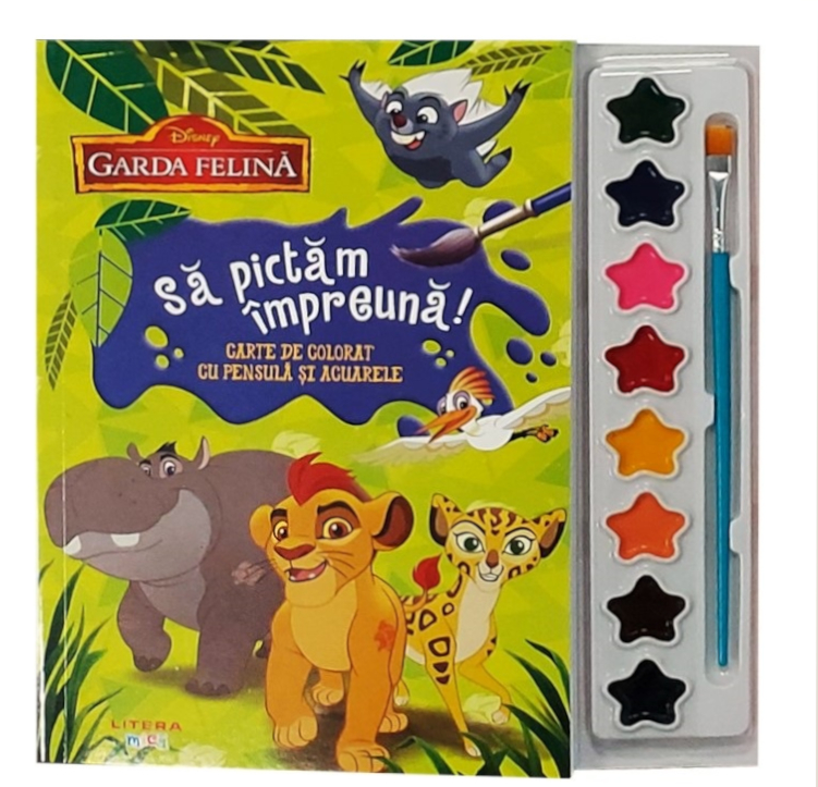 Carte Disney. Garda felină. Să pictăm împreună! Carte de colorat cu pensulă și acuarele editura Litera