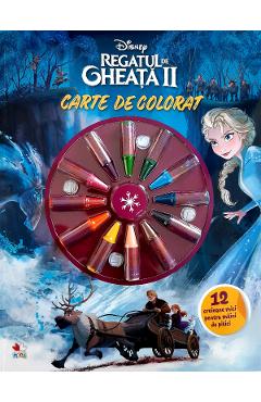 Carte Disney. Regatul de gheata 2. Carte de colorat. 12 creioane mici pentru maini de pitici editura -