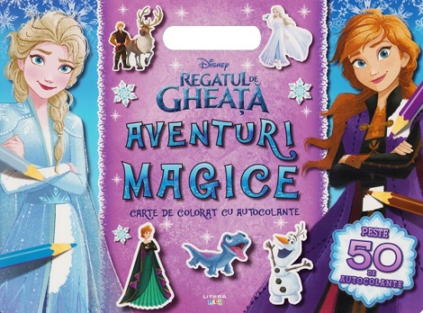 Carte Disney. Regatul de gheata: Aventuri magice. Carte de colorat cu autocolante editura Litera