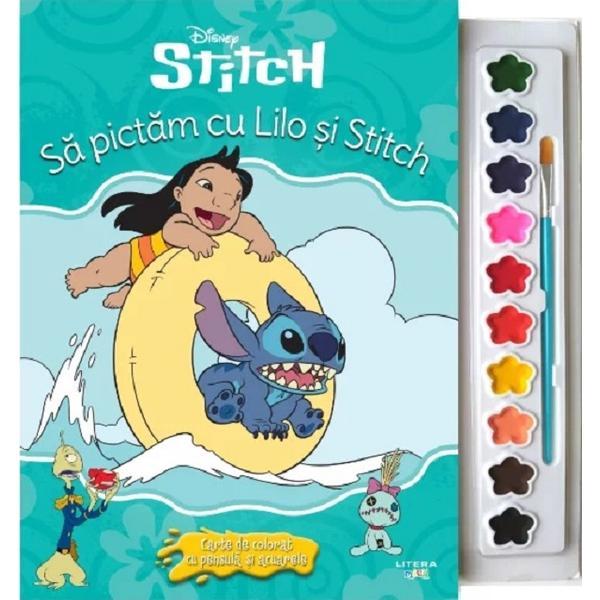 Carte Disney. Stitch: Sa pictam cu Lilo si Stitch. Carte de colorat cu pensula si acuarele
