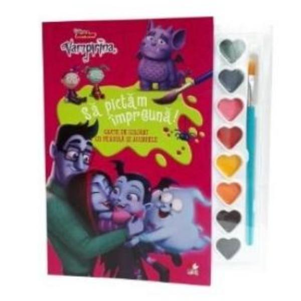Carte Disney. Vampirina. Sa pictam impreuna! Carte de colorat cu pensula si acuarele