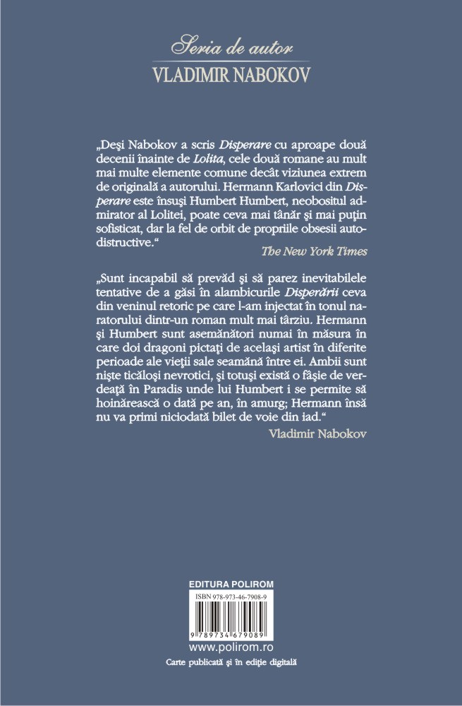 Carte Disperare autor Vladimir Nabokov editura Polirom