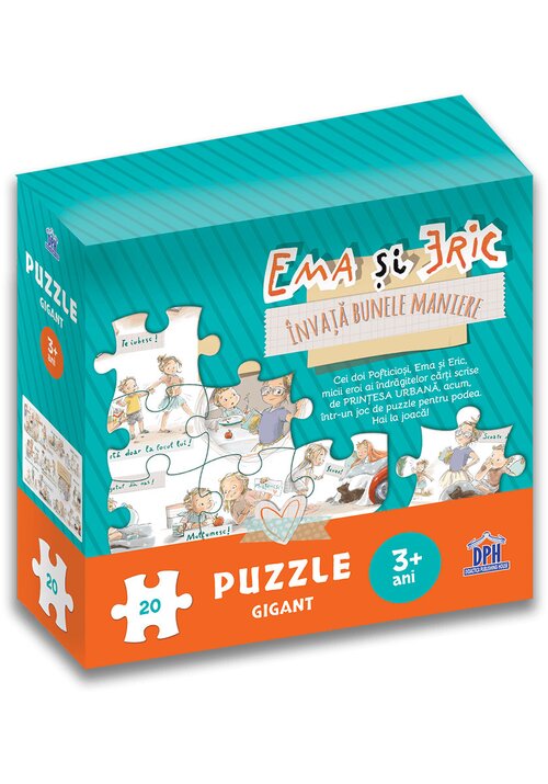 Carte Ema si Eric invata bunele maniere. Puzzle gigant editura Didactica Publishing House