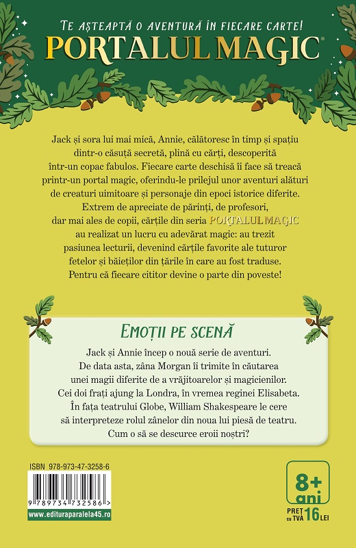 Carte Emotii pe scena autor Mary Pope Osborne editura Paralela 45