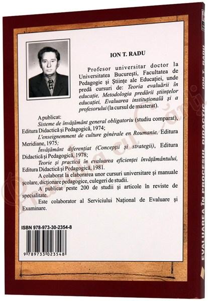 Carte Evaluarea in procesul didactic autor Ion T. Radu editura Didactica si Pedagogica