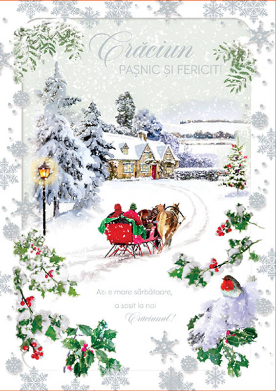 Carte Felicitare muzicala - Craciun pasnic si fericit! editura Litera