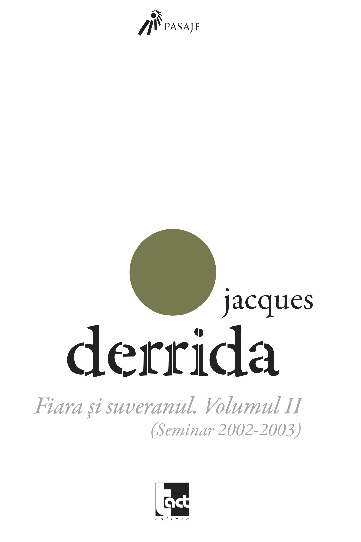 Carte Fiara si suveranul autor Jacques Derrida editura Tact