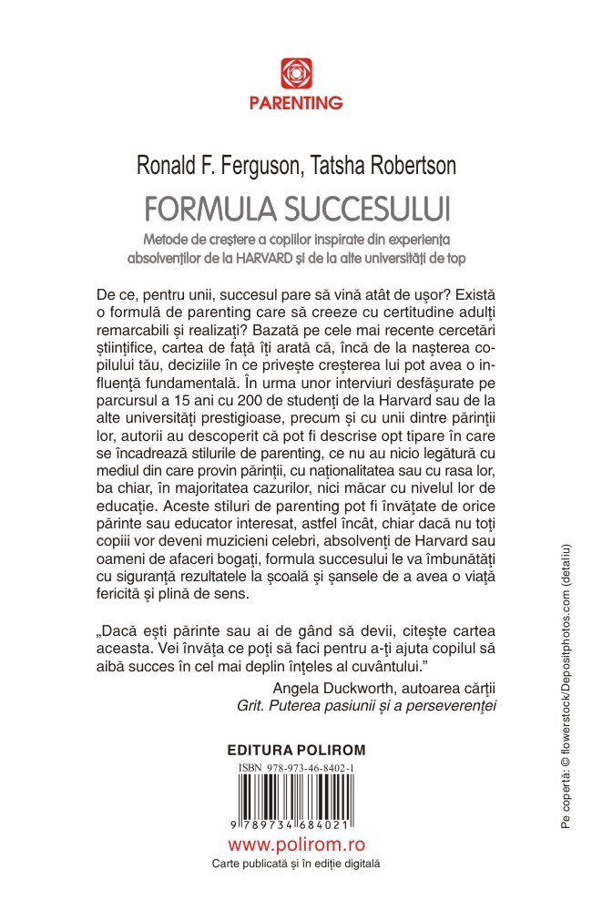 Carte Formula succesului autor Ronald F. Ferguson