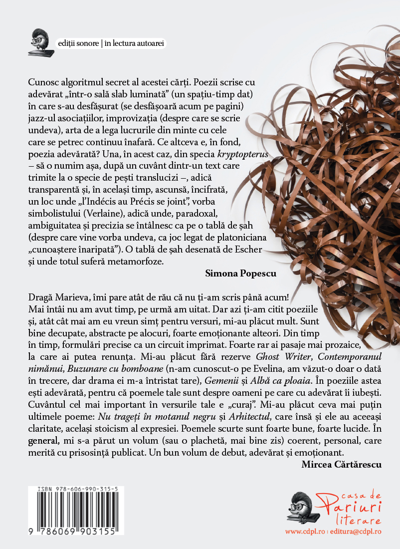 Carte Guest writer autor Marieva Ionescu editura Casa de Pariuri Literare