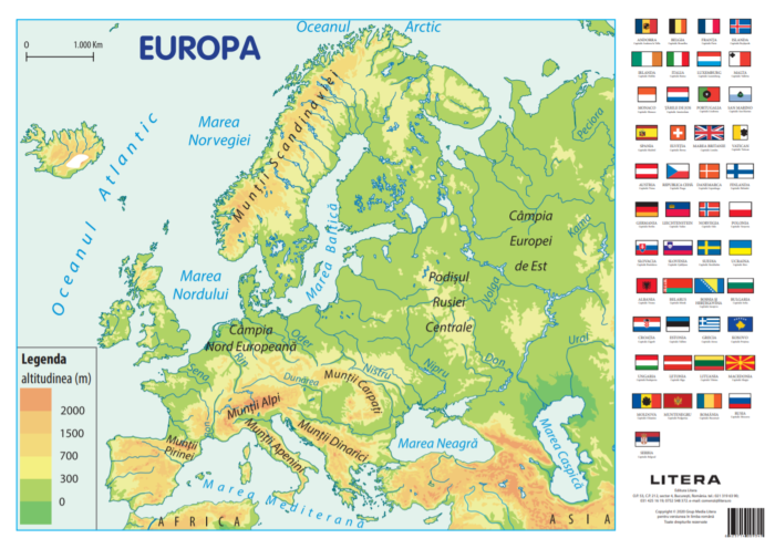 Carte Harta Europei. Planse educationale   editura Litera