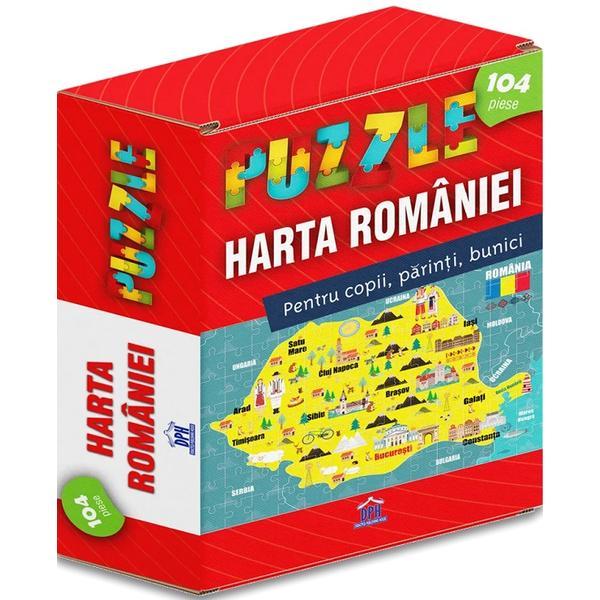 Carte Harta Romaniei. Puzzle 104 piese