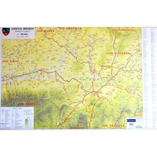 Carte Harta de perete Judetul Brasov