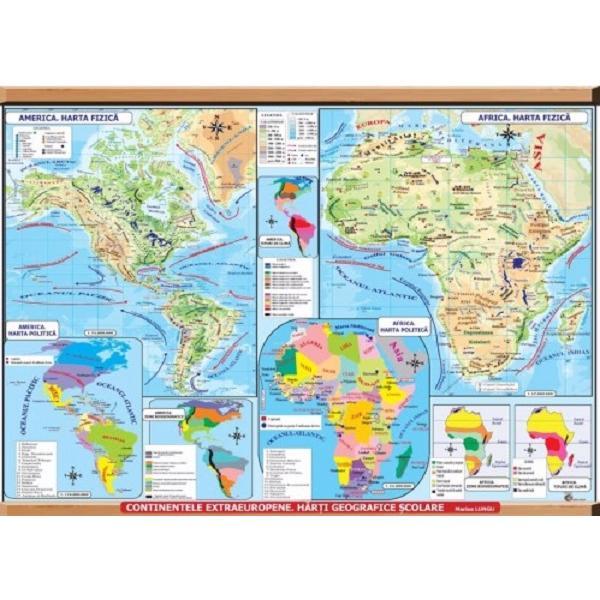 Carte Harta de perete continentele extraeuropene