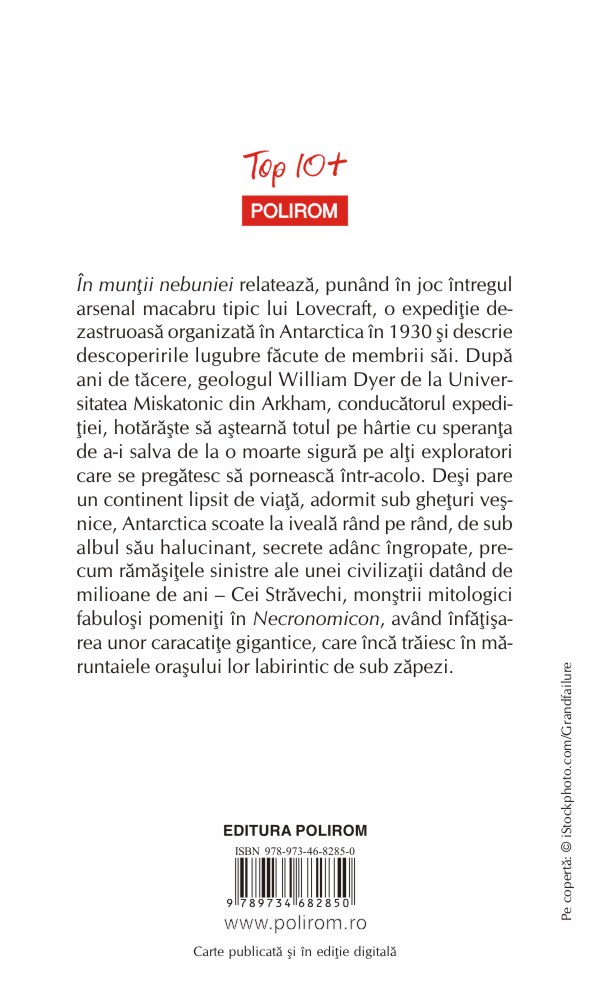 Carte In muntii nebuniei autor H.P. Lovecraft editura Polirom