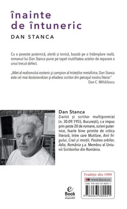 Carte Inainte de intuneric autor Dan Stanca editura Litera