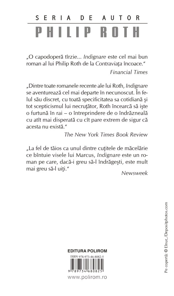 Carte Indignare autor Philip Roth editura Polirom