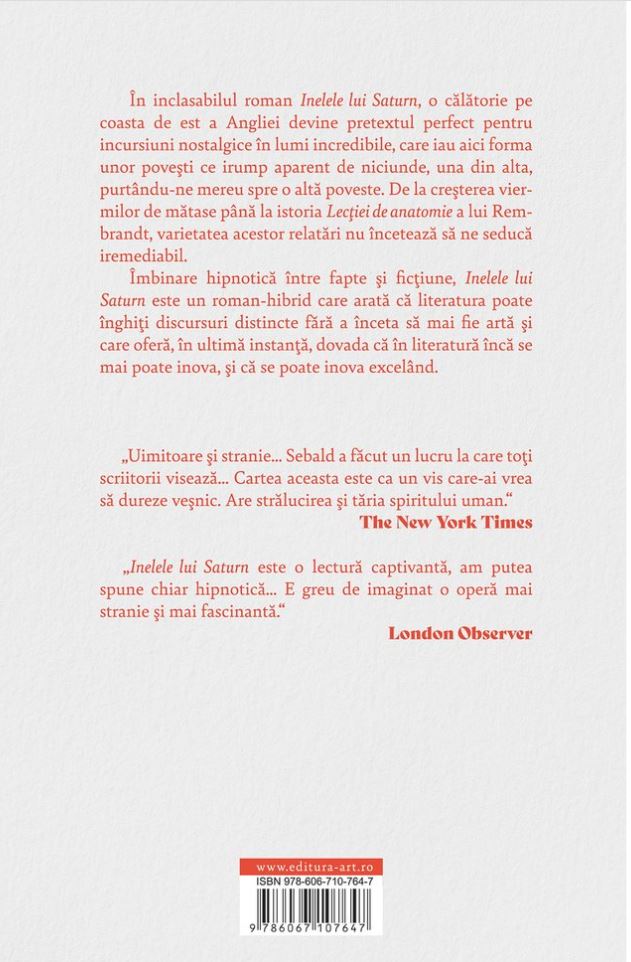 Carte Inelele lui Saturn autor W.G. Sebald editura Art