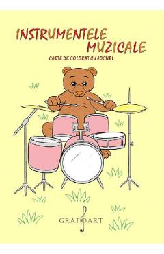 Carte Instrumentele muzicale. Carte de colorat cu jocuri editura Autor Anonim