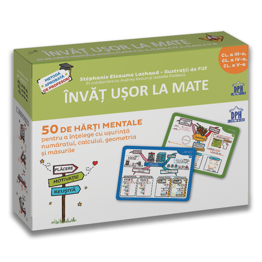 Carte Învăț ușor la Mate: 50 de hărți mentale - Volumul II - Cls. a III-a a IV-a a V-a editura DPH