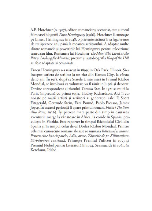 Carte Iubirile lui Hemingway povestite de el insusi autor A.E. Hotchner