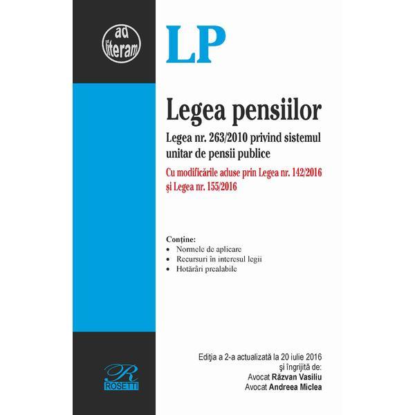 Carte Legea pensiilor act. 20 iulie 2016