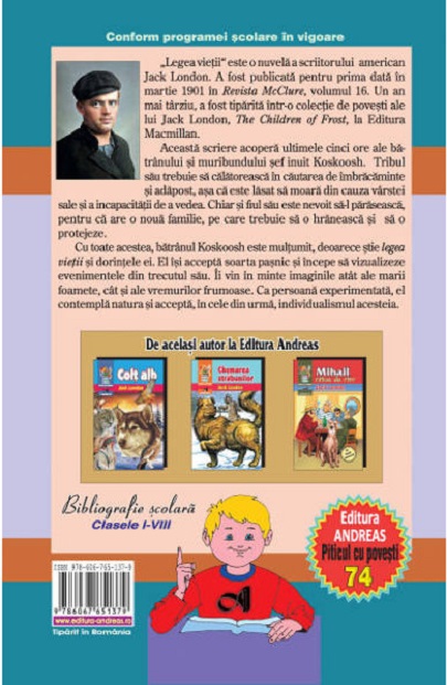 Carte Legea vietii autor Jack London editura Andreas