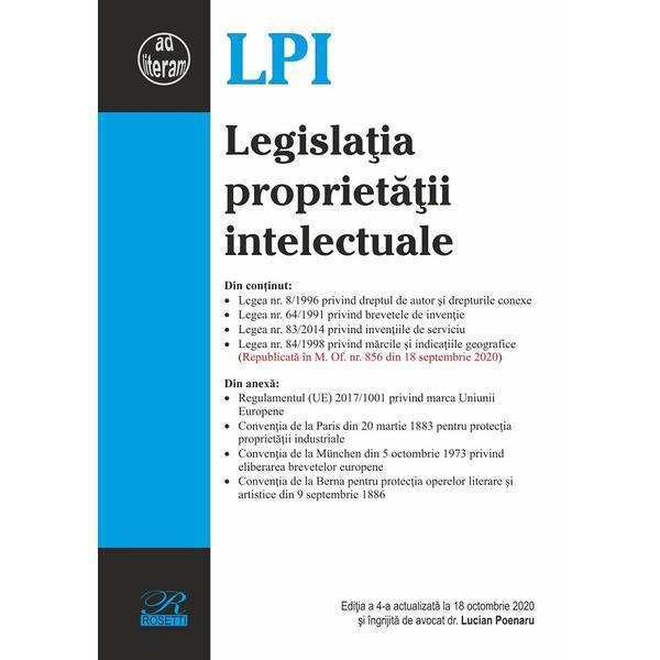 Carte Legislatia proprietatii intelectuale Ed.4 Act.18 octombrie 2020