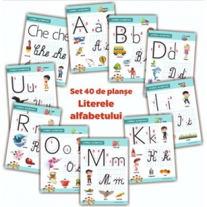 Carte Literele alfabetului. Set 40 de planse didactice pentru clasa pregatitoare si pentru clasa I