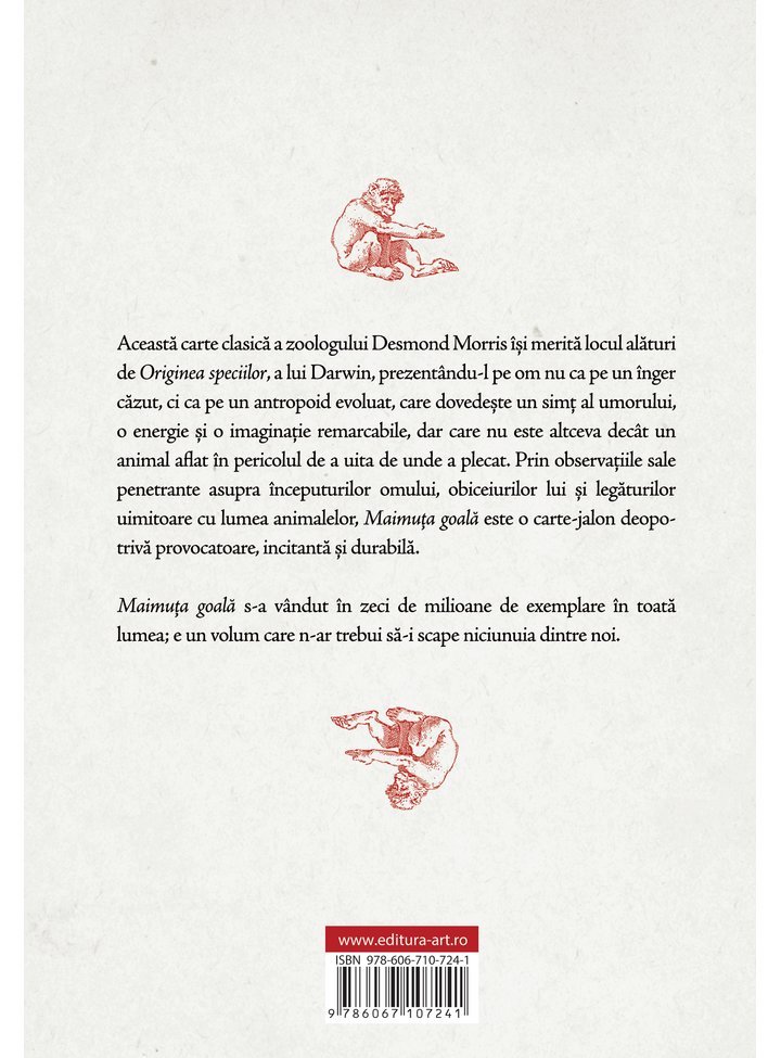 Carte Maimuta goala autor Desmond Morris editura Art