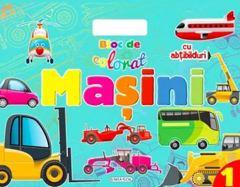 Carte Masini. Bloc de colorat cu abtibilduri/*** editura Girasol