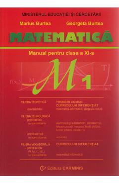 Carte Matematica M1 - Clasa 11 - Manual - Marius Burtea