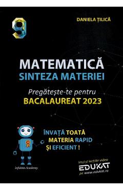 Carte Matematica: Sinteza materiei. Pregateste-te pentru Bacalaureat 2023 - Daniela Tilica editura Daniela Tilica