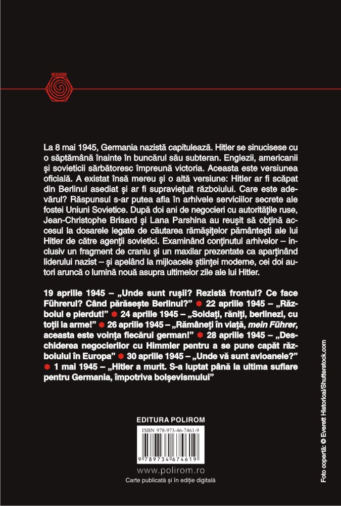 Carte Moartea lui Hitler autor Jean-Christophe Brisard