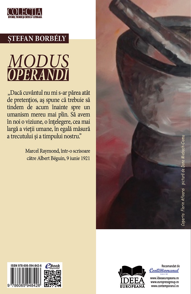 Carte Modus operandi autor Stefan Borbely editura Ideea Europeana