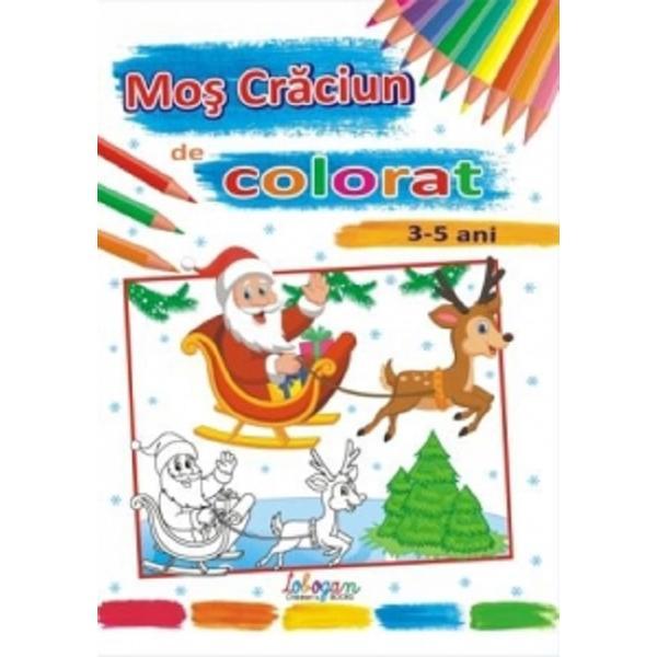 Carte Mos Craciun de colorat 3-5 ani