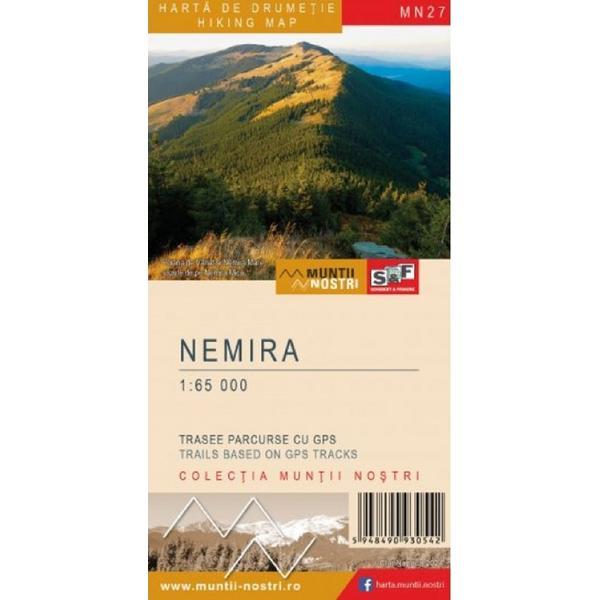Carte Muntii Nemira. Harta de drumetie. Muntii nostri