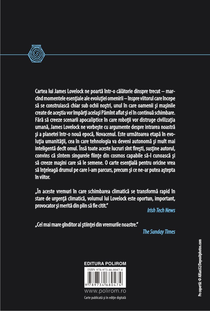 Carte Novacenul. Viitoarea epoca a hiperinteligentei autor James Lovelock editura Polirom