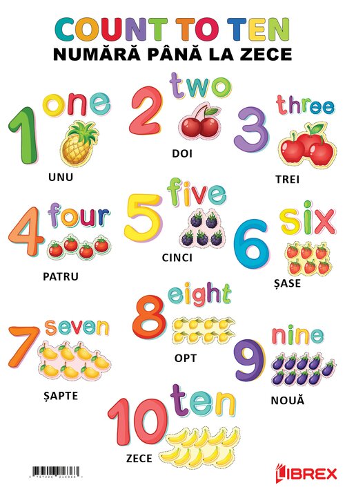 Carte Numerele 1-10.Count to ten. Planse educationale editura Librex Publishing