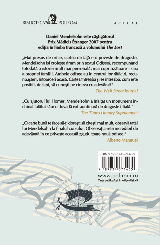 Carte O odisee autor Daniel Mendelsohn editura Polirom
