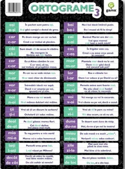 Carte Ortograme 3 A4. Poster editura Gama
