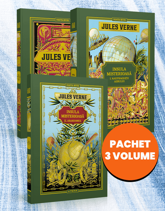 Carte Pachet Insula misterioasa - 3 volume. Jules Verne editura Litera