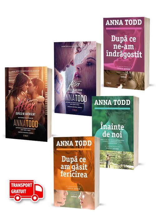 Carte Pachet seria AFTER de Anna Todd - 5 Volume + Semn de carte editura Trei