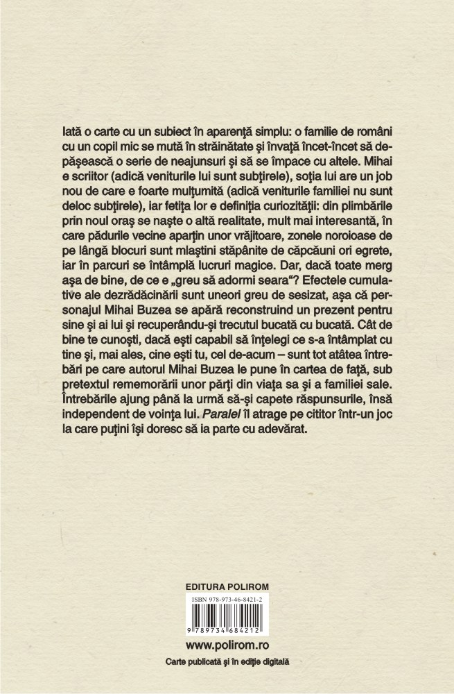 Carte Paralel autor Mihai Buzea editura Polirom