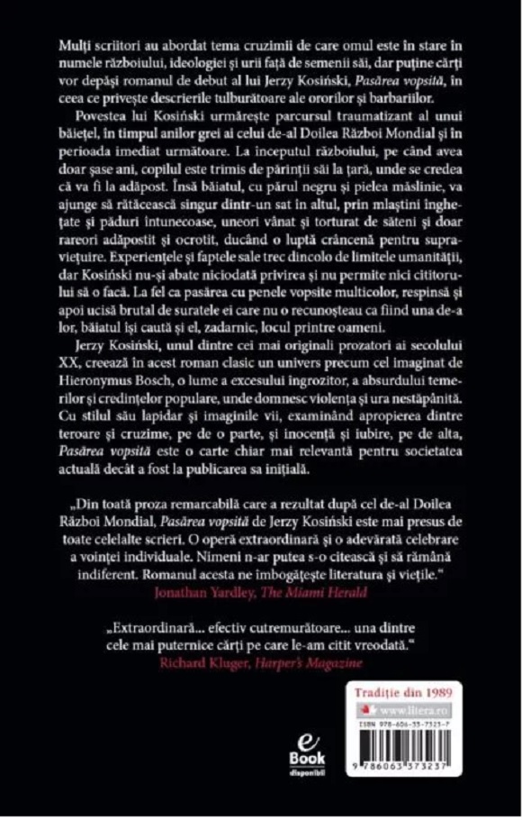 Carte Pasarea vopsita autor Jerzy Kosinski editura Litera