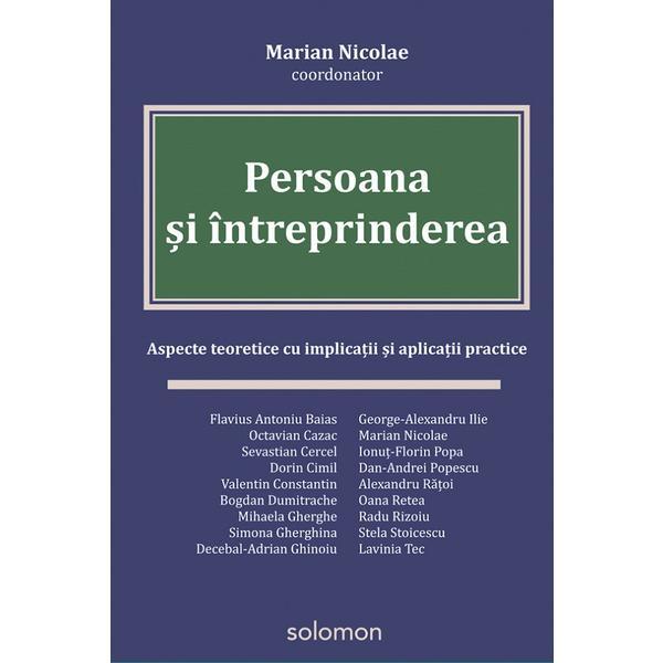 Carte Persoana si intreprinderea - Marian Nicolae