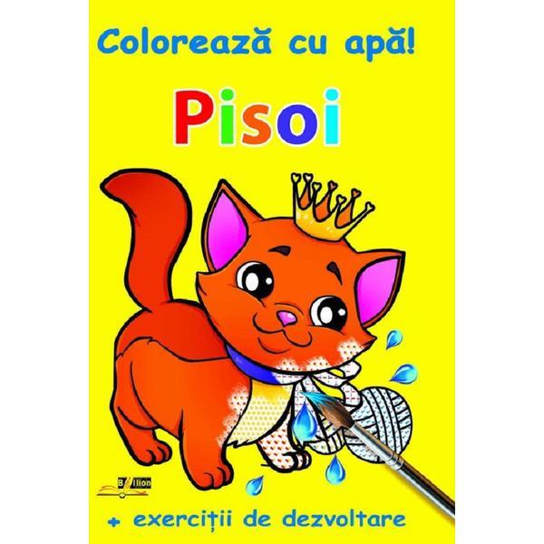 Carte Pisoi. Coloreaza cu apa! + Exercitii de dezvoltare