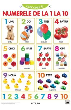 Carte Plansa: Descopera! Numerele de la 1 la 10 editura -