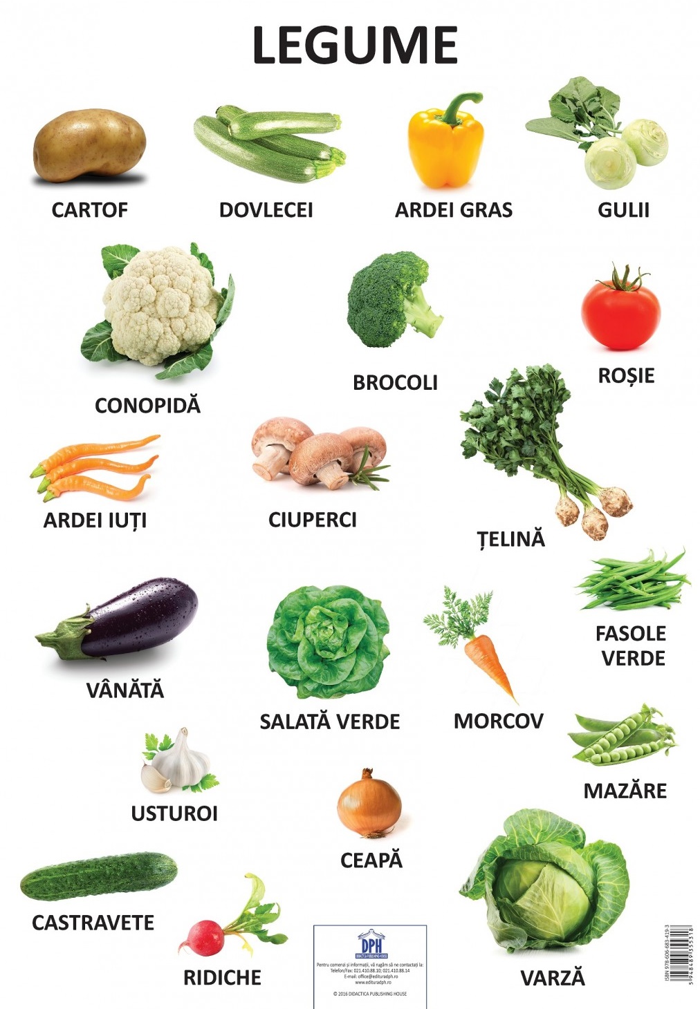 Carte Plansa Legume   editura Didactica Publishing House